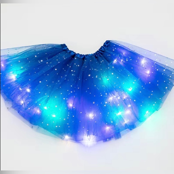 LED Light Up Ballerina Tutu Skirt Girls Adults Fairy Lights Stars Moon Sequins - Picture 2 of 16